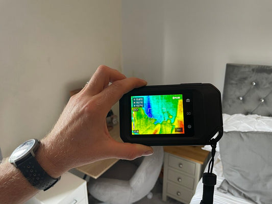 Damp and mould survey with thermal imaging camera